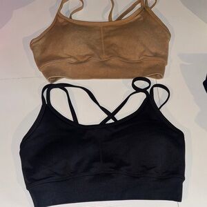 Women's Black and Tan Strappy Sports Bras by JoyLab